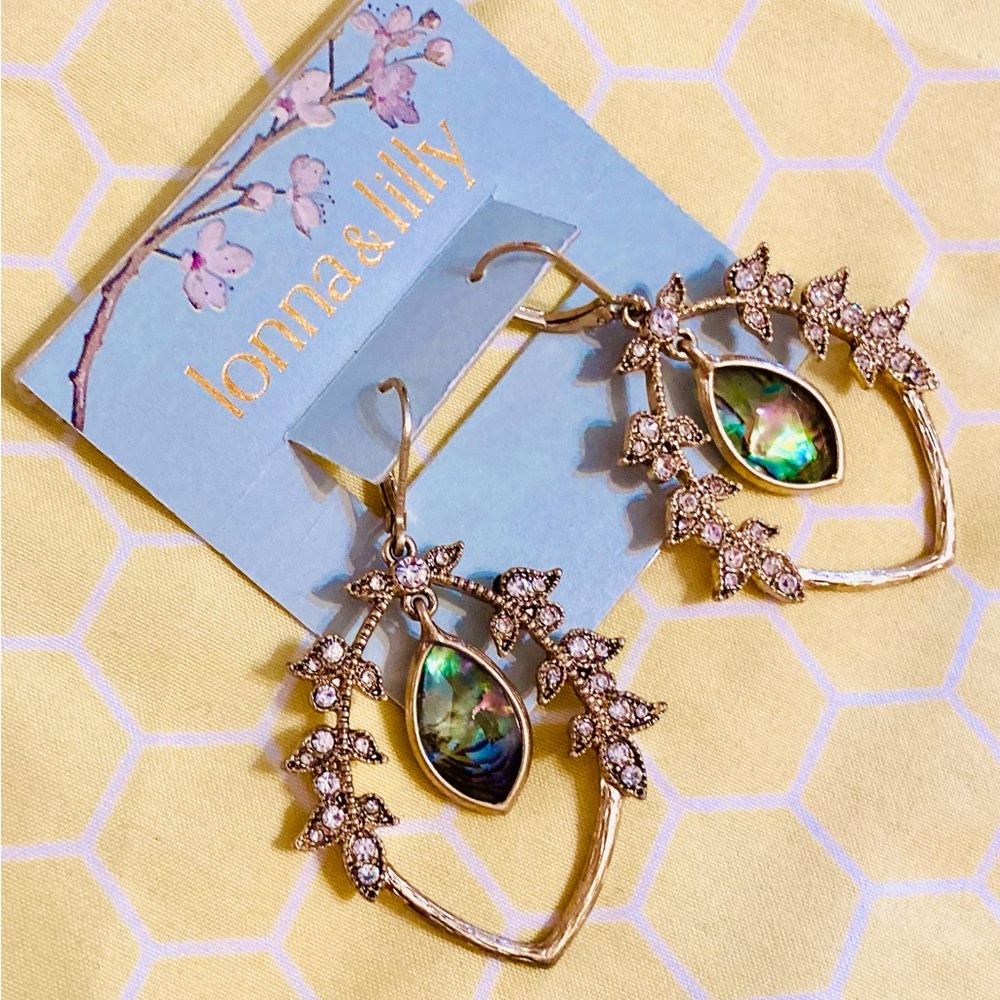 🏰🎠NWT Lonna & Lilly Iridescent Stone & Rhinestone Teardrop Earrings🎠🏰